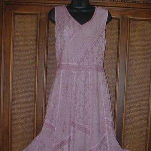 Drapey Rayon Pieced Gypsy Dress Twirlly Bottom